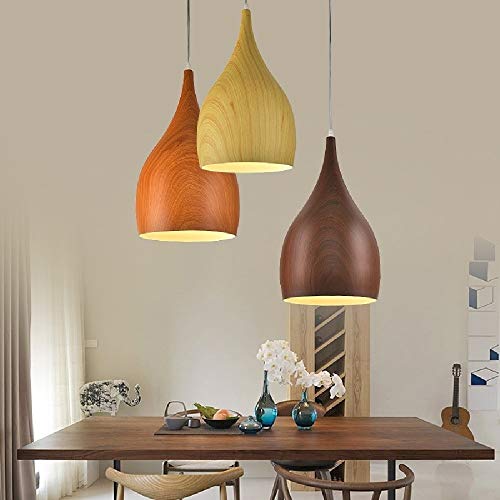 Luces de gotas colgantes de madera de diseño antiguo para iluminación interior 3