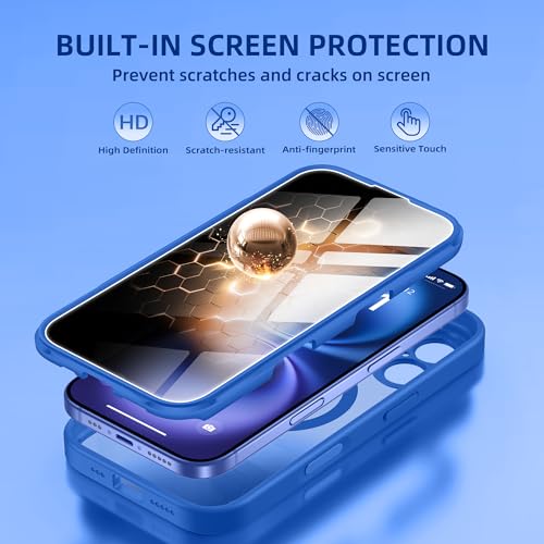 Coque iPhone 16 premium bleu clair intégrale MagSafe et anti-espion