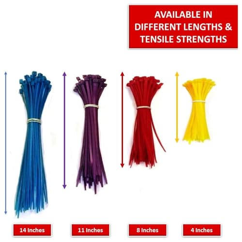 Image of Kable Kontrol Pink Zip Ties 8 Inch 1000 Pcs, 50 Lbs Tensile Strength, Self-locking Nylon Colored Cable Ties Wire Wraps for Indoor or Outdoor Use