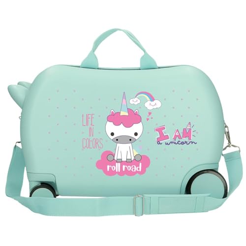 Valise enfant licorne Roll Road turquoise 45cm pour cabine - 3