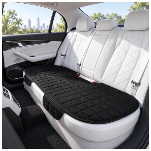 Purthog Plush Car Back Seat Cover Warm & Breathable,All-Season Back Car Seat Covers with Side Pockets for Seats Protection,Universal Anti-Slip Backs Seats Cars Cover for Most Vehicles