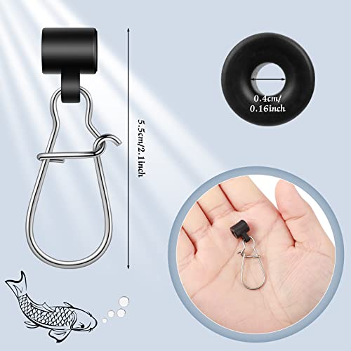 50 Pieces Fishing Line Sinker Slides With Duo Lock Fishing Clips With Hooked Snap Sinker Fishing Line Connector For Fishing Tackle (Black) #TOP1