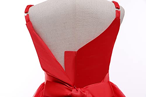 Image of Glamulice Flower Girls Spaghetti Strap Tulle Dress Long A Line Wedding Pageant Dresses Princess Birthday Party Ball Gown