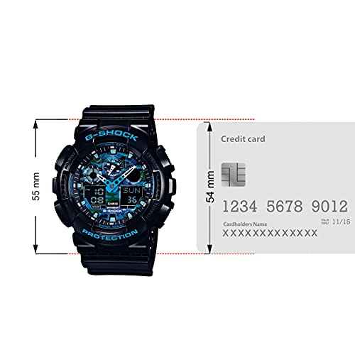 Casio Analog-Digital Blue Dial Men's Watch-GA-100CB-1ADR (G625) - Image 3