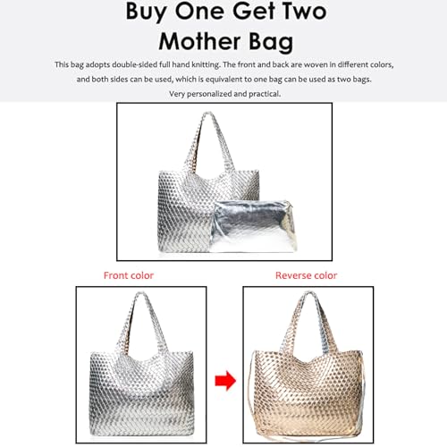 JINMANXUE Woven Tote Bag for Women, Large Summer Beach Travel Handbag and Purse Retro Handmade Shoulder Bags3