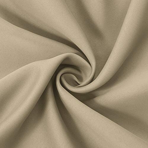 Image of LEMOMO Beige Blackout Curtains 34 x 54 Inch Length /Set of 2 Curtain Panels /Thermal Insulated Room Darkening Blackout Curtains for Bedroom