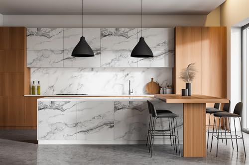 Pegatinas de mármol gris Wallfluent autoadhesivas para paredes y frentes de armario 7