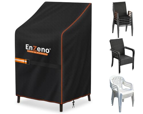 Enzeno Funda para Sillas de Jardín Apilables Impermeable,70x70x80/120 cm