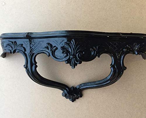 Preisvergleich Produktbild Barock Konsole, Wandkonsole, Schwarz Spiegelkonsolen Antik, Wandregal, Wandablage