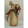 Primitive Mouse Doll with Candy Cane Christmas 5 T Stained Aged Look Craft for Home Kitchen Farmhouse Holiday Decor