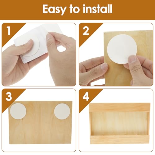 FALESOUL Straw Holder, Bamboo Wooden Straw Holder with Double Sided Adhesive Tape, Reusable Tumbler Straw Storage Container for Kitchen Counter