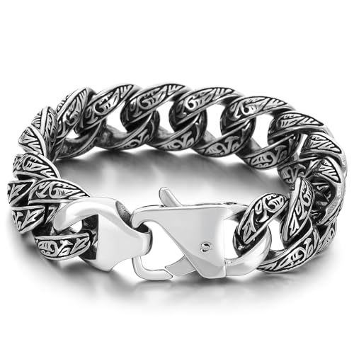 Azubpi Stainless Steel for Men Bracelet Vintage Tribal Tattoo Multi