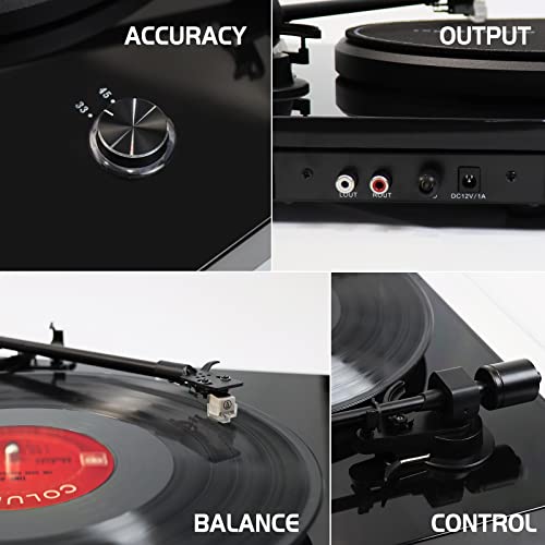 Tourne Disque Vinyle Bluetooth 33/45 RPM,Teglu Platine Vinyle Vintage Chaîne HiFi Lecteur de Vinyle sans Fil avec… - Les Beatles, Paul McCartney, John Lennon, RIngo Starr, George Harrison Tourne Disque Vinyle Bluetooth 33/45 RPM,Teglu Platine Vinyle Vintage Chaîne HiFi Lecteur de Vinyle sans Fil avec… – Image 6