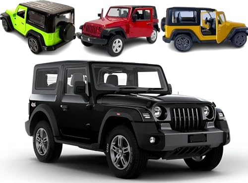 Image of Kammateswara Thar 1:32 Scale Die-Cast Metal Cars in Pull-Back Action Openable Doors Thar with Lights and Music | Alloy Model for Kids | Toys for Kids (Random Color)