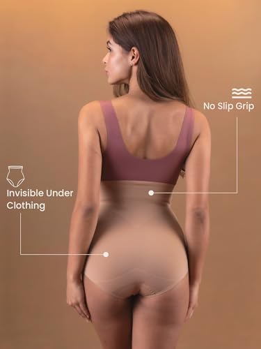 Image of Krvvy Seamless Tummy Tucker Shaperwear for Women | High Waist Shaper with Targeted Compression on Belly Fat | Provides Invisible & Slim Look Under Dresses