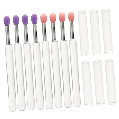Gogogmee 6-piece Silicone Lip Brush Set with Caps Makeup Brush for Lip Mask Gloss Easy Application for Beginners Professionals