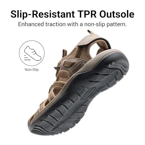 DREAM PAIRS DREAM PAIRS Women's Hiking Sandals Adventurous Summer Sports Shoes Outdoor,Size 8.5,Khaki,DWUMST2502