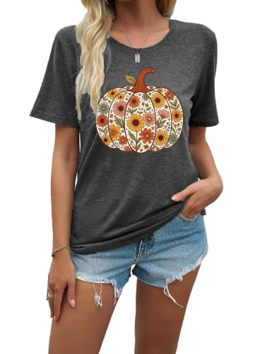 Image of Womens Dandelion T Shirts Sunflower Graphic Short Sleeve Casual Tops