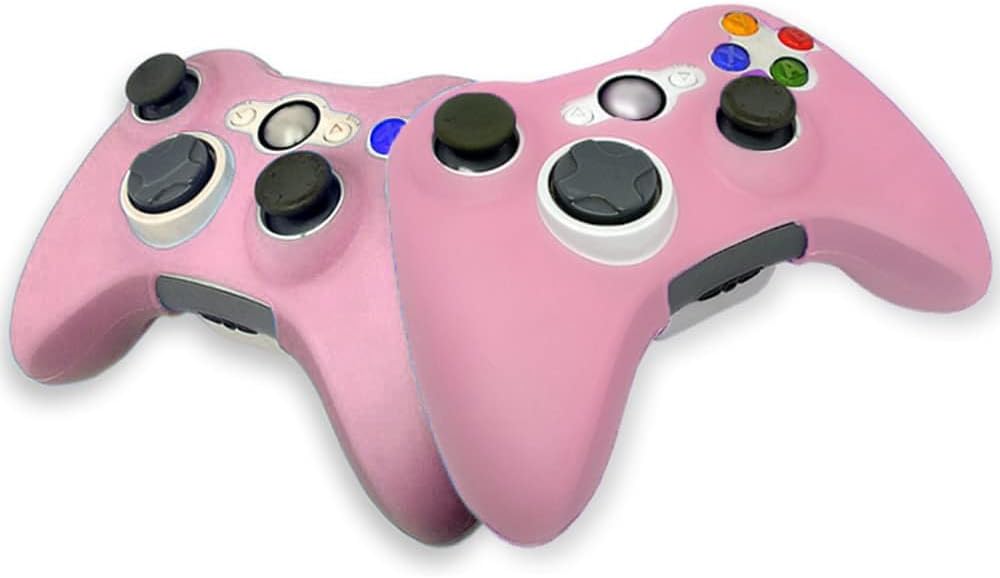 OSTENT Soft Silicon Protector Skin Case Cover for Microsoft Xbox 360 Wireless Wired Controller Color Pink