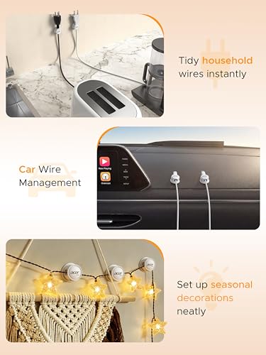 acer 9 Pack Magnetic Rotatable Cable Clips, Cord Holder for Desk Nightstand - image 8