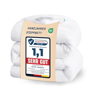 WAVVE Bettdecke 200x200cm Ganzjahresdecke 4 Jahreszeiten, Steppdecke 300gsm Mikrofaser 200x200 cm, Super Weiche Zudecke Schlafdecke Atmungsaktive 200 x 200 Weiß