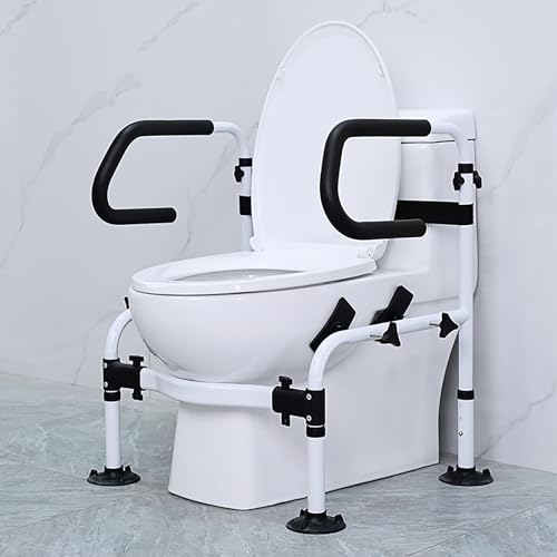 DOEUATTトイレサポートアームレスト、トイレの手すり、妊娠中のトイレの手すり、トイレサポートアームレスト、スタンディングトイレアームレスト、スタンディング補助、吸盤サポート、調節可能、滑り止め、工事不要、組み立て簡単