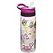 Zak Designs Jojo Siwa Kids Water Bottle with Straw and Built-in Carrying Loop, Durable Water Bottle Has Wide Mouth and Break Resistant Design is Perfect for Kids (25oz, Pink, Tritan, BPA-Free)