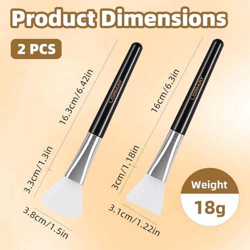 Image of LORMAY 4 Pcs Silicone Face Mask Brush for Facial Mud Clay Jelly Mask | Easy to clean, soft reusable silicone applicator, fits all skin types for various facial skincare masks