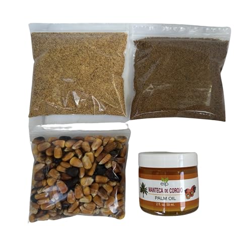 Pescado Ahumado, Jutia, Maiz Tostado y Manteca de Corojo 2 oz, Elegua Offering Kit, Santeria, Yoruba, Ifa EKU Eja Awado
