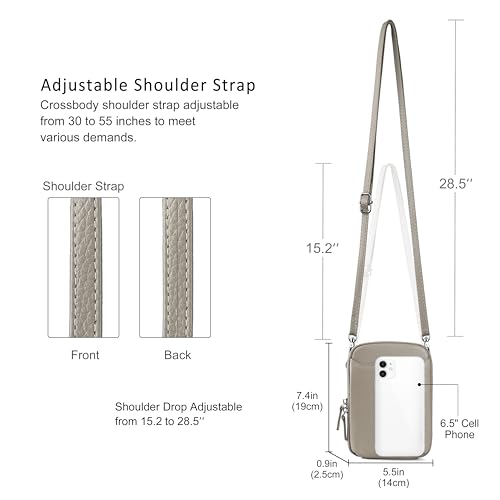 Image of befen Genuine Leather Crossbody Cell Phone Purse for Women, Small Zip Around RFID Blocking Crossbody Wallet Bags