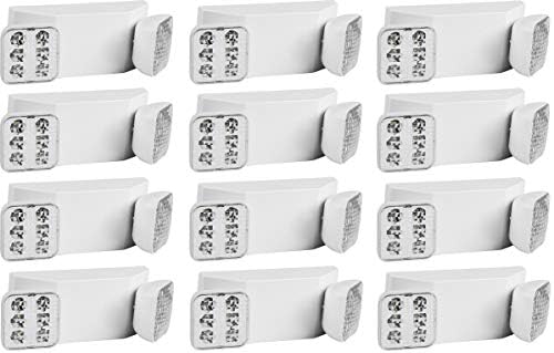 Ciata Led Emergency Lights for Business, for Home Power Failure - Ultra-bright Led Emergency Lights with Battery Backup, Fire Emergency Lights, Made from Engineering-grade Thermoplastic - 12 Pack