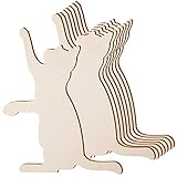 8 Pcs Halloween Wooden Cat Cutout Unfinished Wood Cat Shape Cutouts Blank Wood Cat Hanging Decorations Wood Pet Animal Door Hanger Wood Ornament Slices for DIY Crafts Halloween Decor,9.8 x 12.2 Inch