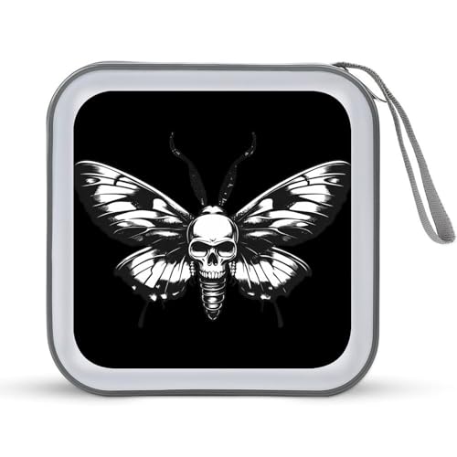 Death's Head Moth CD Case Plastic DVD Case Holder Wallet Disc Storage Organizer for Car Travel