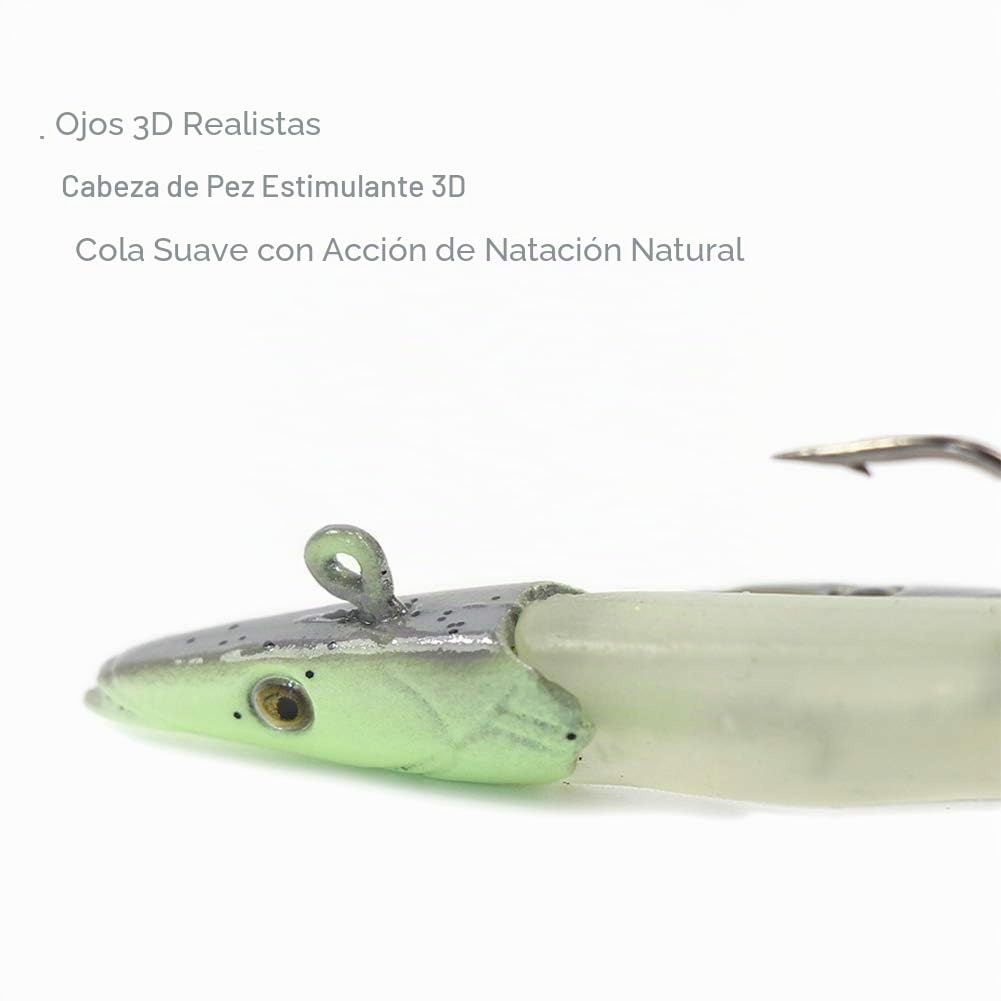 Conjunto de 10 peces de goma de 11 cm, 18.5 g, para la pesca de peces depredadores