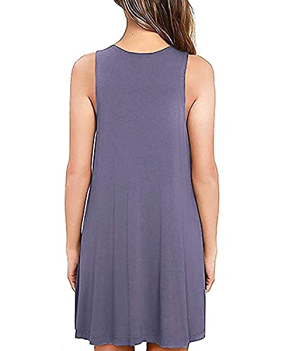 Image of Summer Dresses for Women Casual Sleeveless Swing Sundress with Pockets