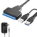 ALRIWMINSI External Cd-ROM Optical/Ssd HDD Hard Drive Dual Usab 3.0 to Sata2.0, 12V2A Adapter Data Cable 2.5/3.5 Desktop Hard Drive Converter