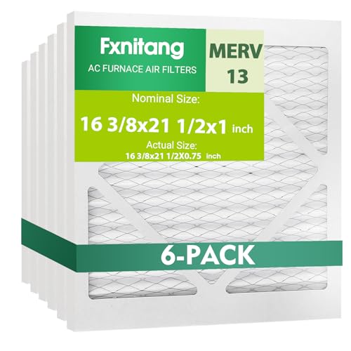 (6 Pack) 16 3/8x21 1/2x1 Air Filter MERV 13 MPR 1900 & FPR 10 Pleated Air Filter (Actual Size: 16 3/8x21 1/2x0.75)