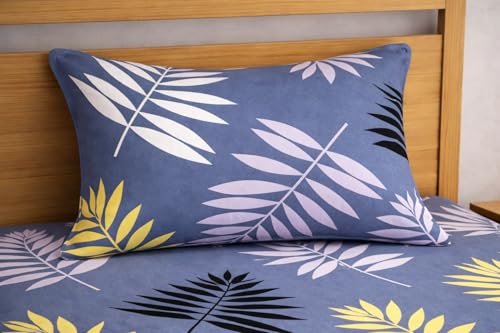 Image of DECORUM Glace Cotton Single Bedsheet with 1 Pillow Cover | Soft, Durable, Lightweight & Skin-Friendly Fabric| Suitable for Single /Diwan Bed Size