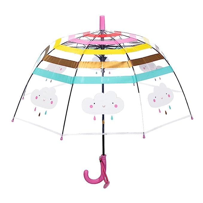 ™ Rainbow Transparent Umbrellas for Children | Magic Cloud Clear Umbrella for Kids | Dome shape Umbrella for Toddler Girls and Boys Women | Transparent Umbrella for Rain-image-34