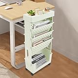 4 Schicht Regal Rollwagen Kunststoff Kinder Rollwagen Aufbewahrungswagen Putzwagen Friseurwagen Servierwagen Bastelwagen Griffen Abschließbare Räder Beistellwagen Für Wohnzimmer Badezimmer Küche Grün