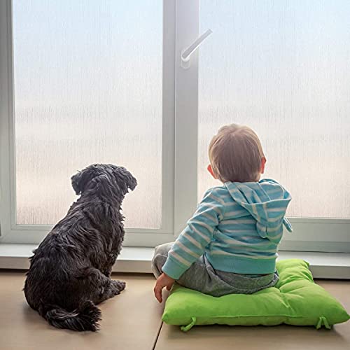 Coavas Window Privacy Film Frosted Glass Sun Blocking Window Covering Removable Decoration Non Adhesive Static Cling Bathroom Door Opaque Vinyl Rain Silk Window Sticker (17.5 X 78.7 Inch, Silver) #TOP5