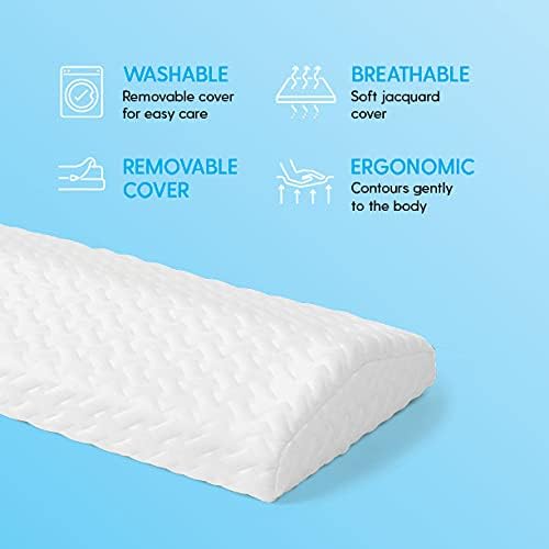 Milliard Lumbar Support Pillow for Bed with Gel Memory Foam Top -Helps with Lower Back Pain Relief for Sleeping, Hip, Knee and Spine Alignment, Sciatic Nerve Waist Cushion - Washable Cover (3.5 Inch)