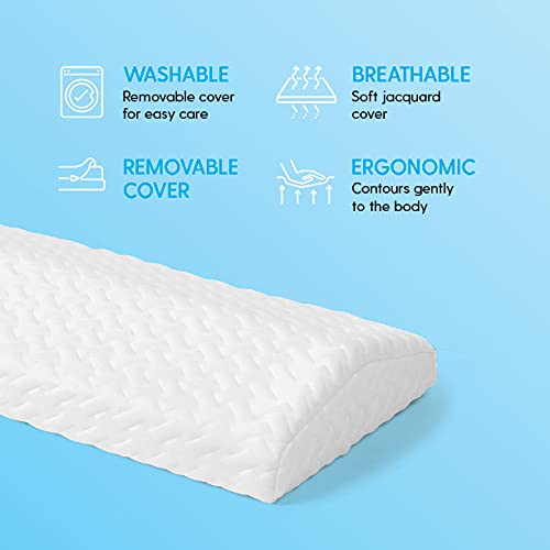 Milliard Lumbar Support Pillow For Bed With Gel Memory Foam Top -Helps With Lower Back Pain Relief For Sleeping, Hip, Knee And Spine Alignment, Sciatic Nerve Waist Cushion - Washable Cover (3.5 Inch) #TOP2