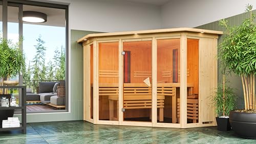 CHILLROI Innensauna Isra inkl. Saunaofen 9kW integr. Steuerung Saunakabine Infrarotsauna