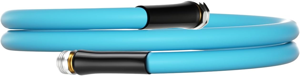 MEASUREMAN 50 Feet Lightweight Garden Hose, 5/8 inch x 3/4 inch GHT, All-Weather & Flexible, Kink-Resistant, Leak-Proof, Blue