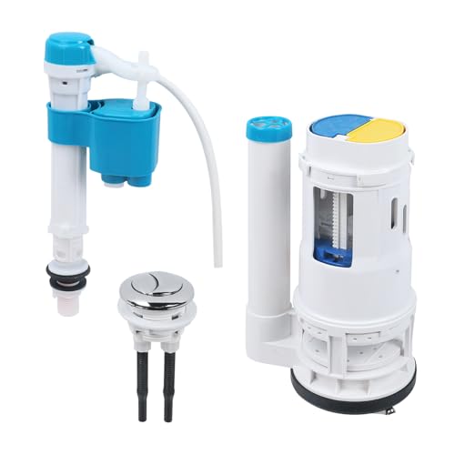 T Tulead Toilet Tank Replacement Kit Flush Valve 2.5", Fill Valve 1/2", Push Button 1.45", One Piece Toilet Repair Kit by T Tulead - Used condition - US$19.84