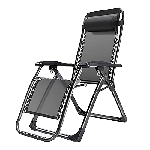 DRYIC Tumbonas Silla reclinable Plegable Jardín Patio Al Aire Libre Camping Respaldo Ajustable Sillón Vision (Black)