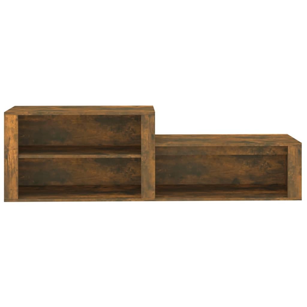 Szafka na buty, dąb wędzony, 150 x 35 x 45 cm, materiał drewnopochodny z miejscem do przechowywania, półką i szufladami, do korytarza, sypialni, garderoby, oszczędzająca miejsce półka na