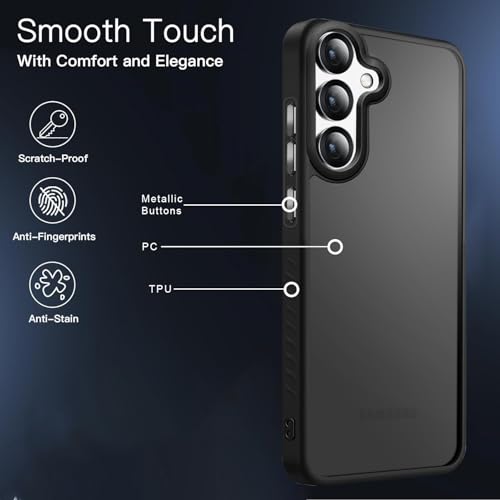 Image of KARWAN️ Shockproof Back Case Cover for Samsung Galaxy S24 Plus | Camera Protection Bump |Shockproof Back Case Cover for Samsung Galaxy S24 Plus - Black