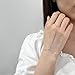 Kakikaki 925 Sterling Silver Finger Ring Bracelet Hand Chain for Women, Handmade Slave Bracelets 7